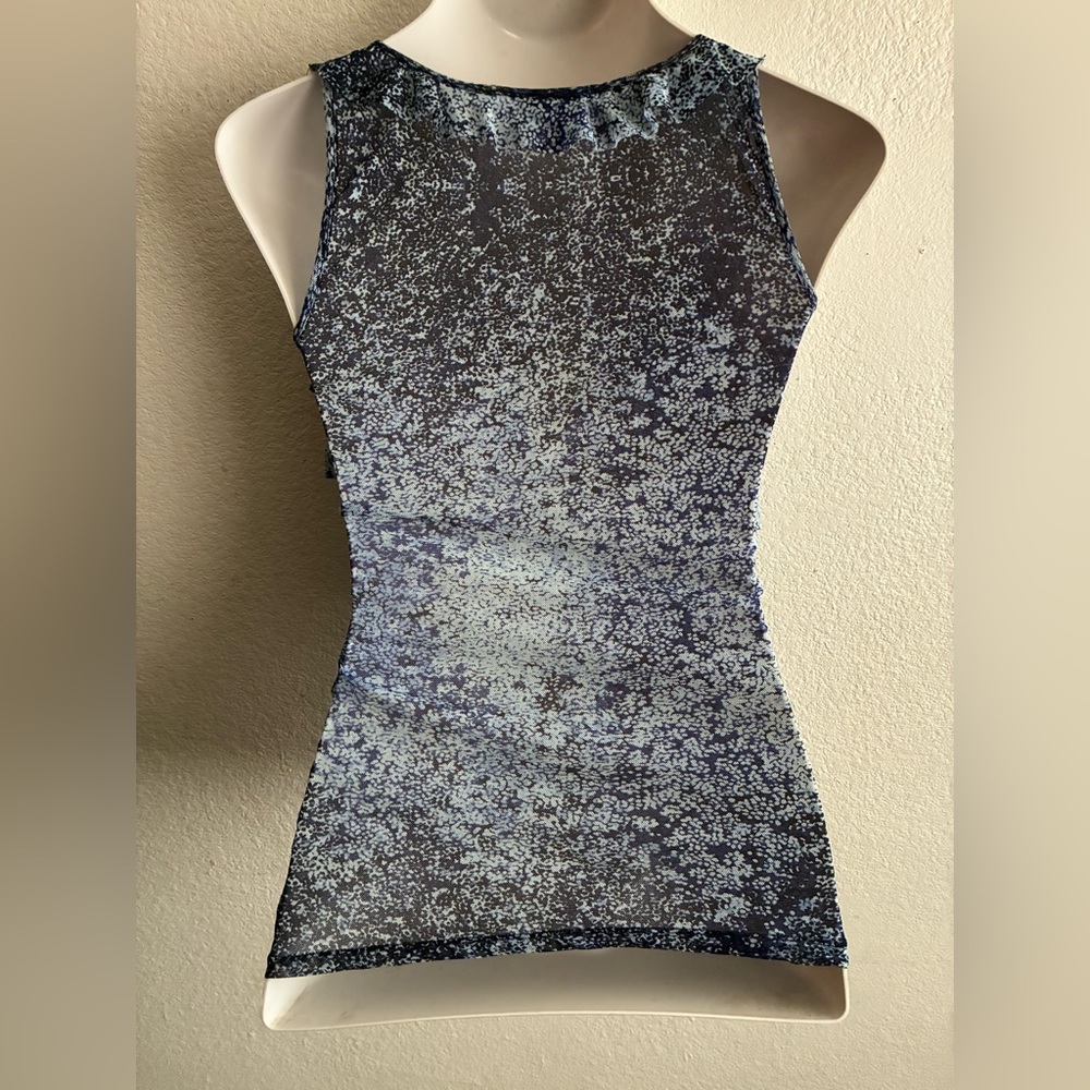 Express Sleeveless Blue Patterned Ruffle Tiered L… - image 3